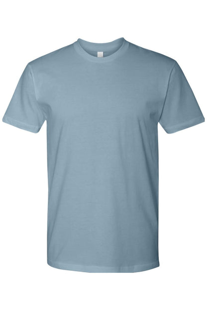Light blue Next Level ringspun cotton short sleeve crew neck t-shirt.