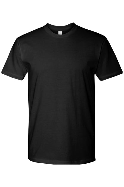 Black Next Level ringspun cotton short sleeve crew neck t-shirt with a classic fit and smooth texture.