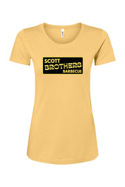 Scott Brothers Barbecue Black N' Gold Logo Cotton T-Shirt - Women's