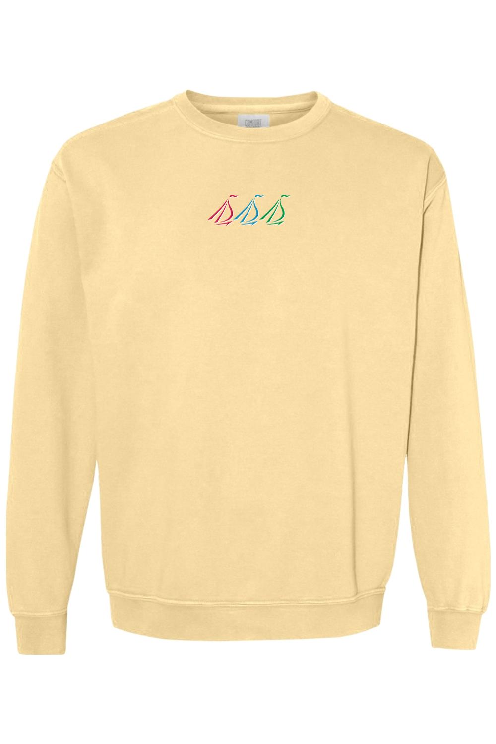 Sea Ketch Tri-Sail Comfort Colors Crewneck Sweatshirt - Mens