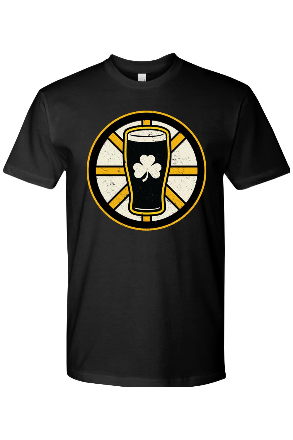 Shamrock Pint, Black & Gold 100% Cotton T-Shirt - Mens