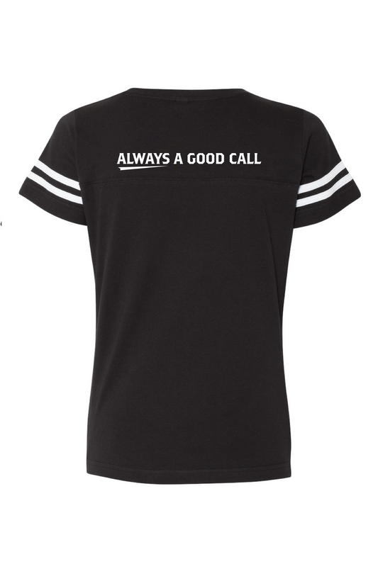 Staff Uniform - Jake n JOES Retro Circle Football Jersey 100% Cotton T-Shirt - Women's V-Neck