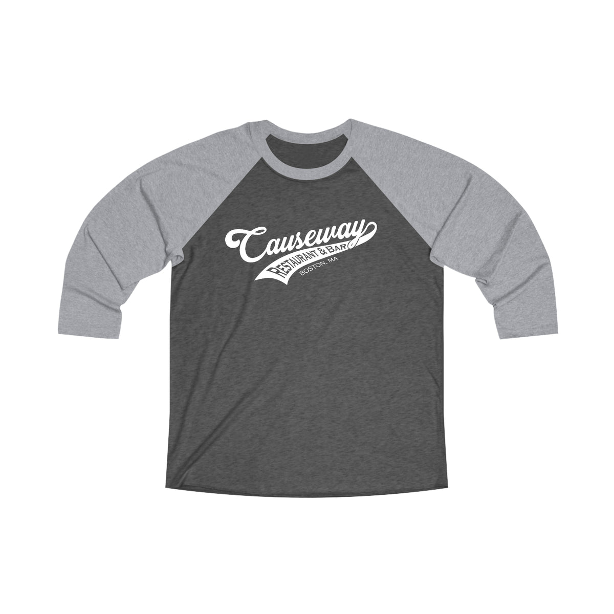 Team Causeway Mens Tri-Blend Quarter Sleeve Baseball Tee