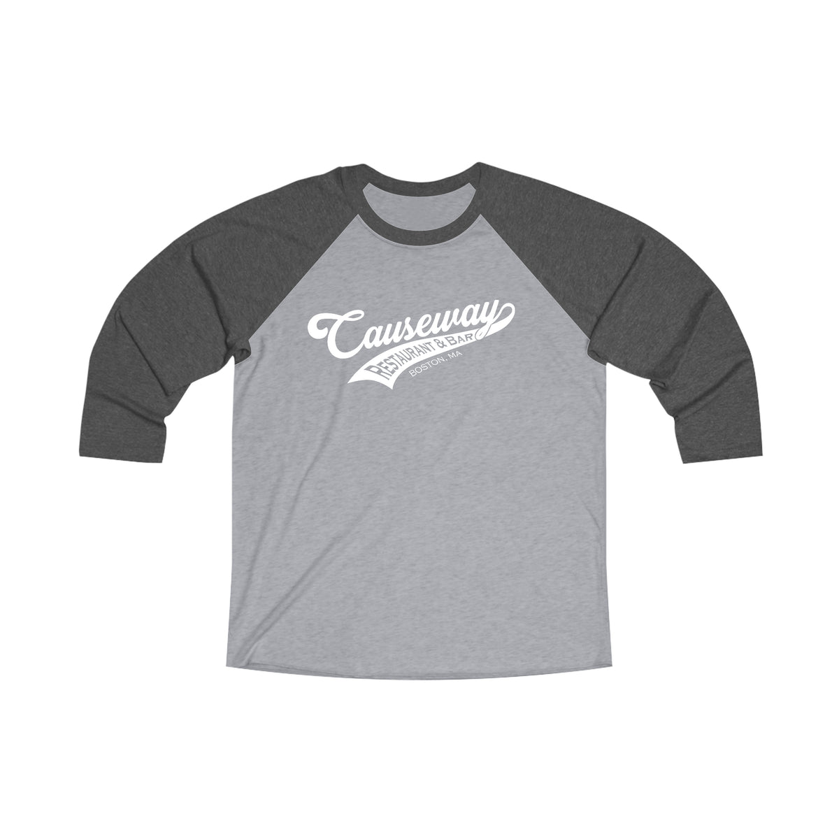 Team Causeway Mens Tri-Blend Quarter Sleeve Baseball Tee
