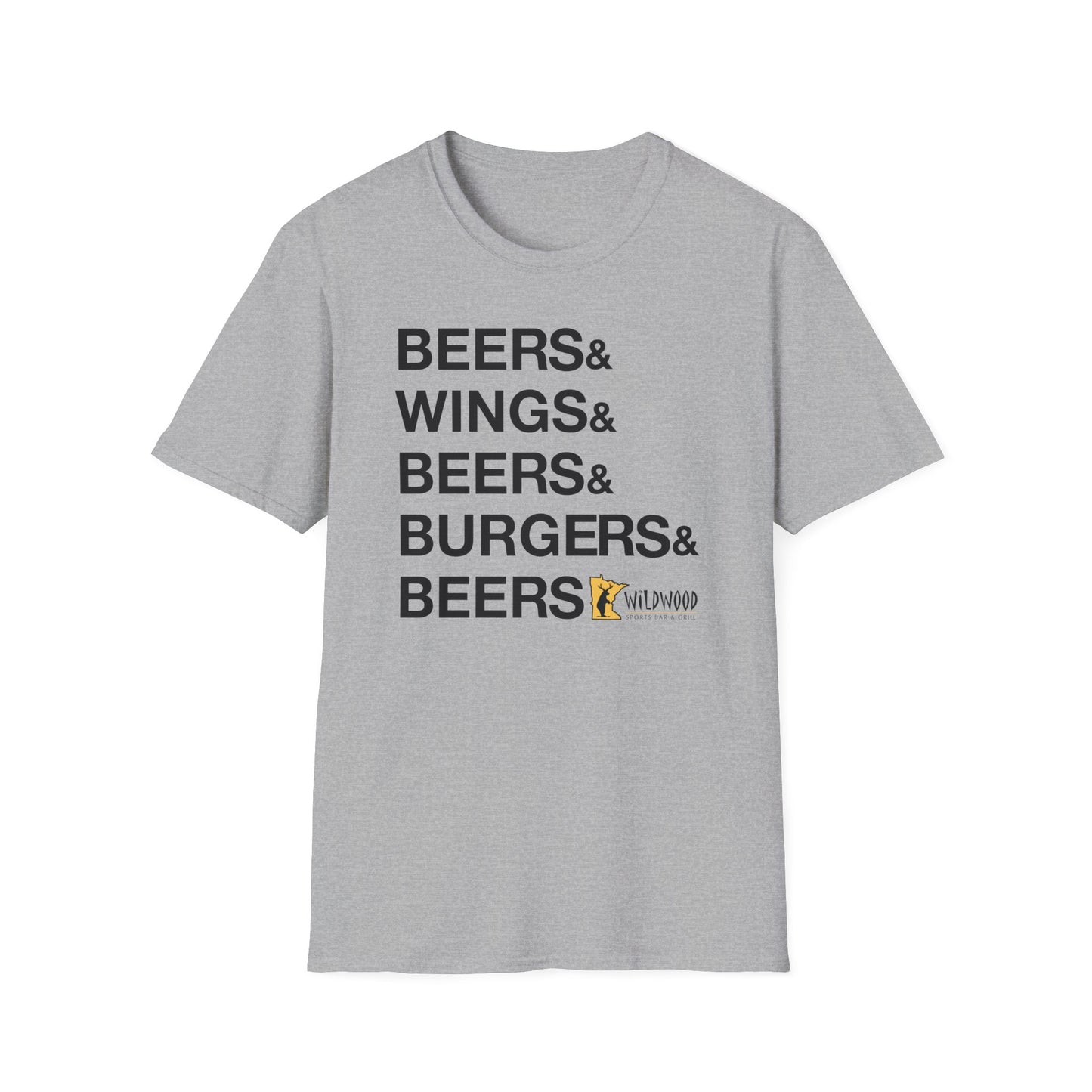 Wildwood Beers & Wings & Beers & Burgers & Beers T-shirt