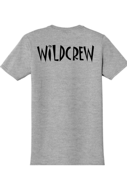 Sport grey cotton-blend t-shirt featuring black WILDCREW text printed on the back.