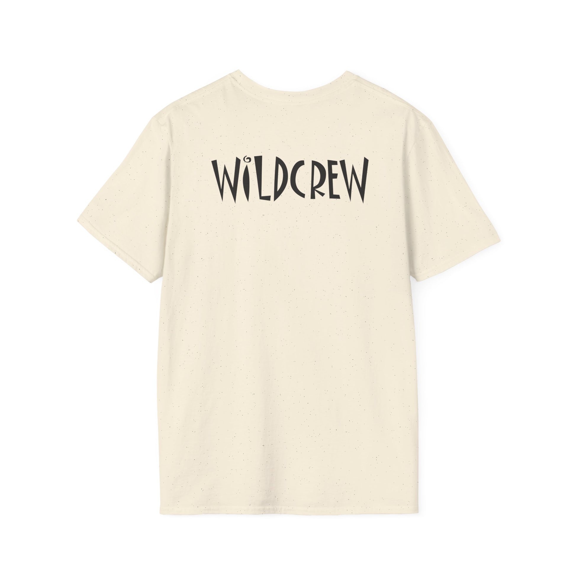 Cream-colored Wildwood UFFDA T-shirt in soft ring-spun cotton featuring black WILDCREW text on the back.