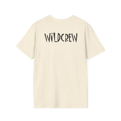 Cream-colored Wildwood UFFDA T-shirt in soft ring-spun cotton featuring black WILDCREW text on the back.