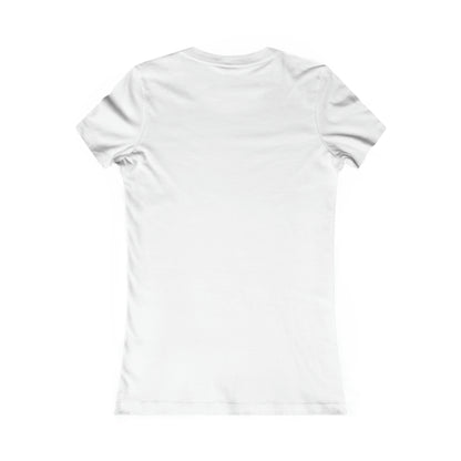 Back view of a slim-fit white women's cotton t-shirt with a feminine cut and short sleeves on a white background.
