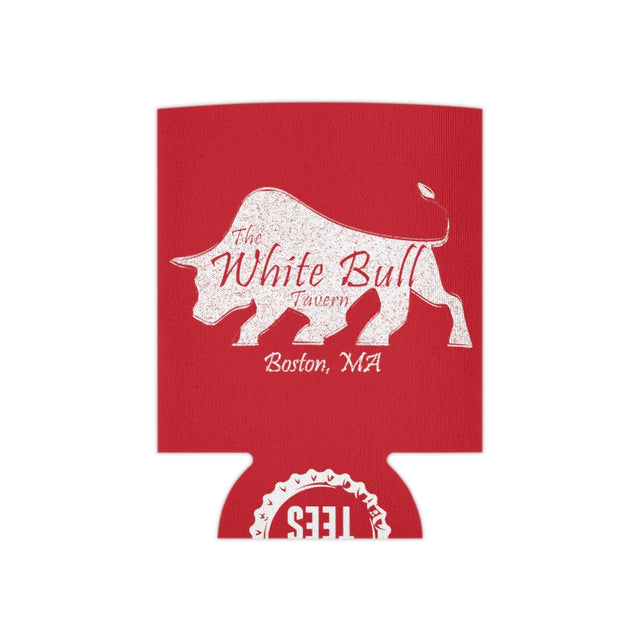 Can Cooler - White Distressed Logo - Red