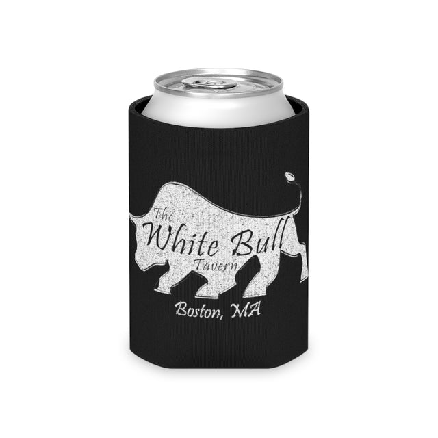 Can Cooler - White Distressed Logo - Black