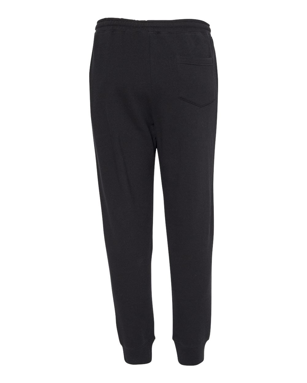 Black Bistro781 midweight fleece joggers with an elastic waistband, ribbed ankle cuffs, and a back pocket.