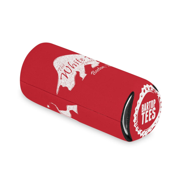 Can Cooler - White Distressed Logo - Red