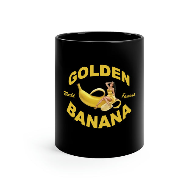 Golden Banana 11oz Black Mug
